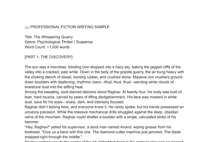 write a gripping suspense thriller story or audio script